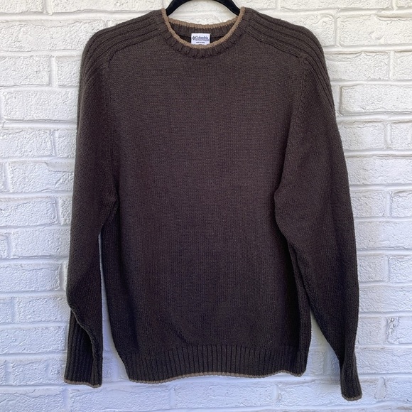 Columbia Olive Cotton Blend Crew Pullover Sweater - Picture 4 of 7